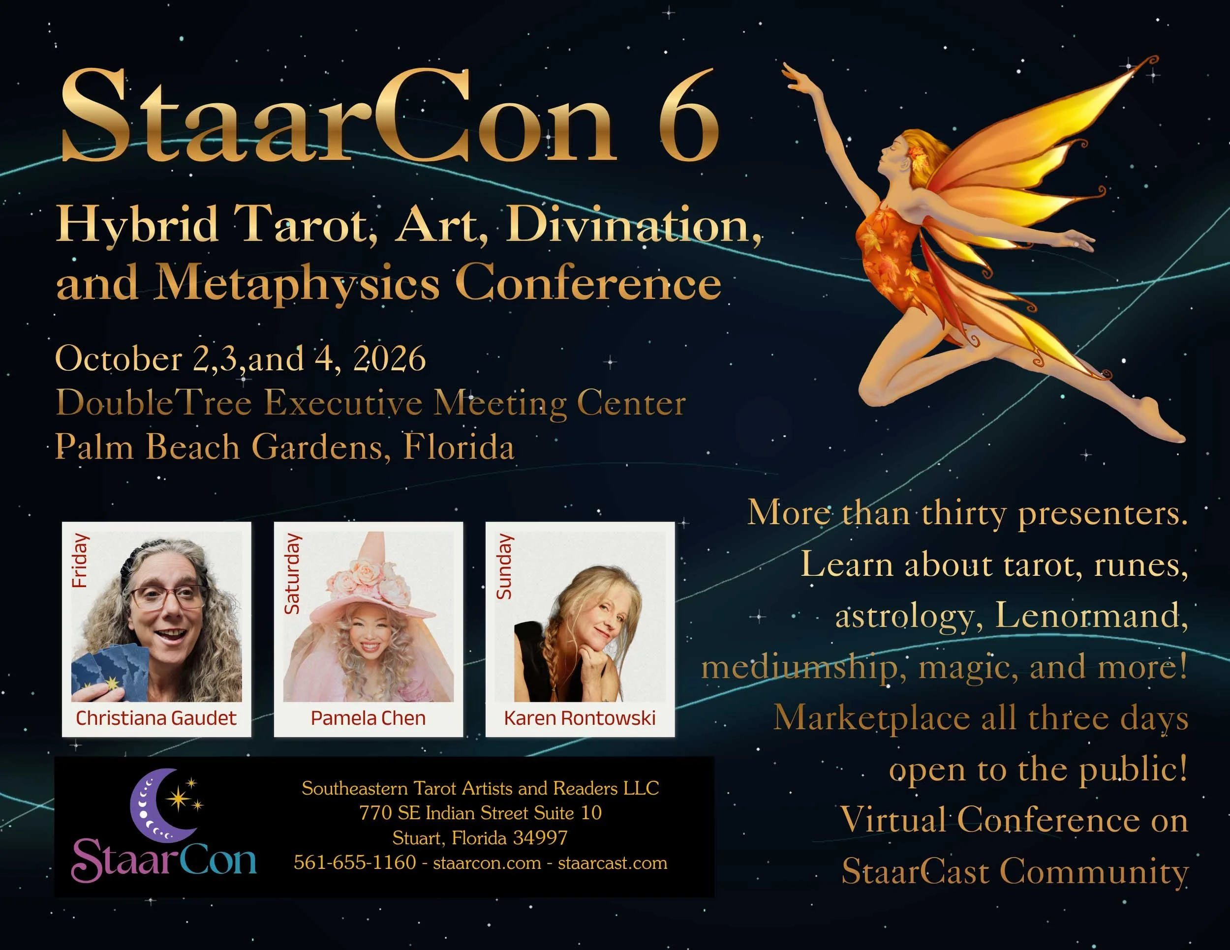 StaarCon 6 Postcard featuring Pixie Arcana by Pamela Steele.